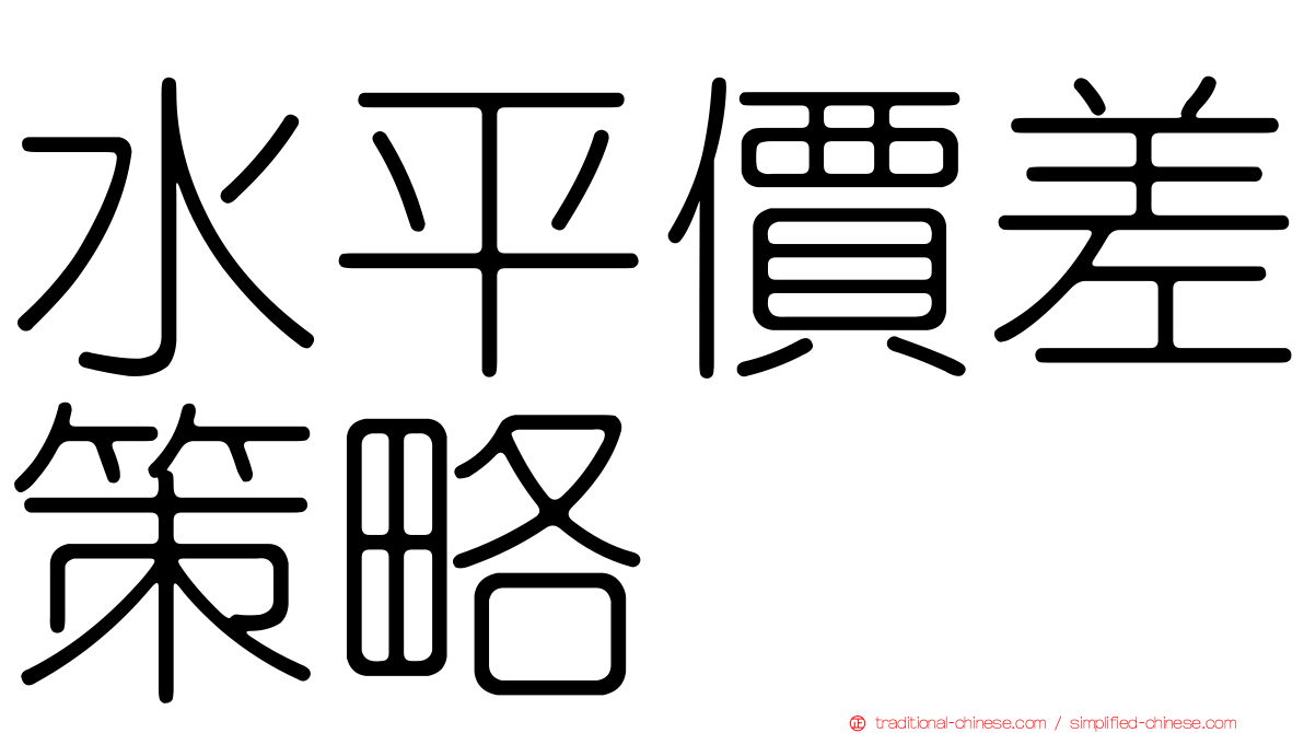 水平價差策略