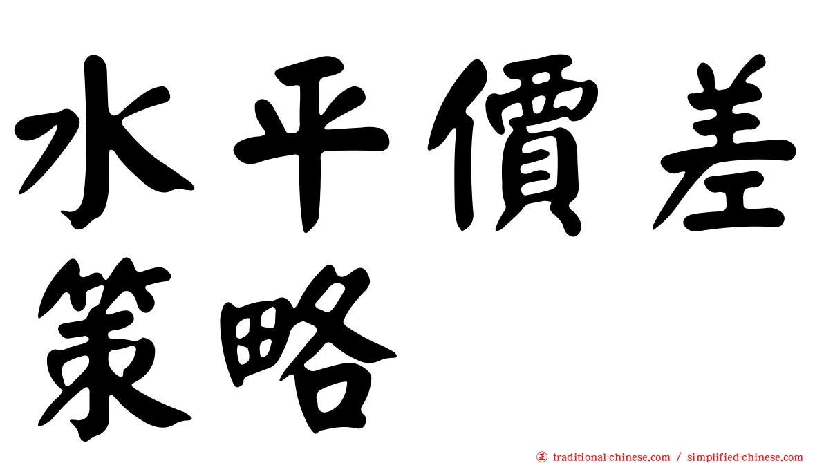水平價差策略