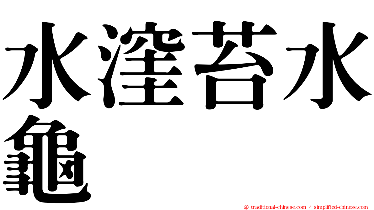 水漥苔水龜