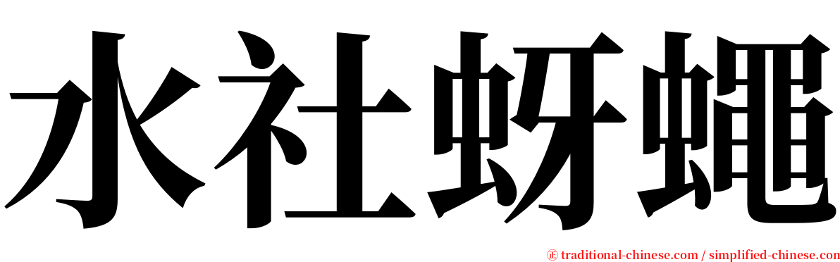 水社蚜蠅 serif font