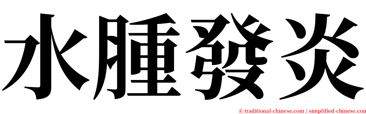 水腫發炎 serif font