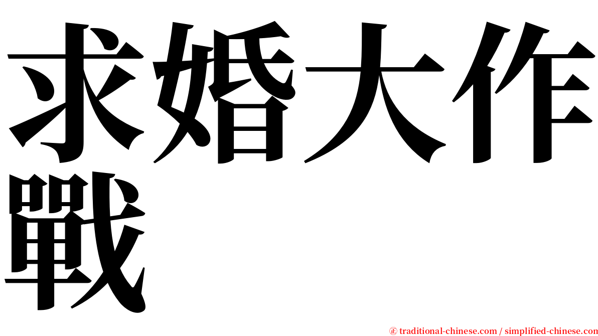 求婚大作戰 serif font