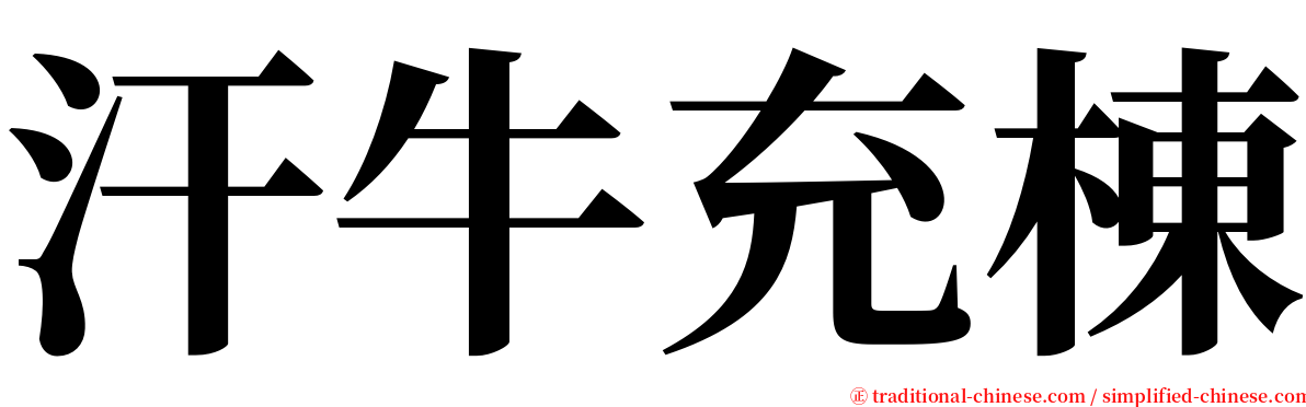 汗牛充棟 serif font