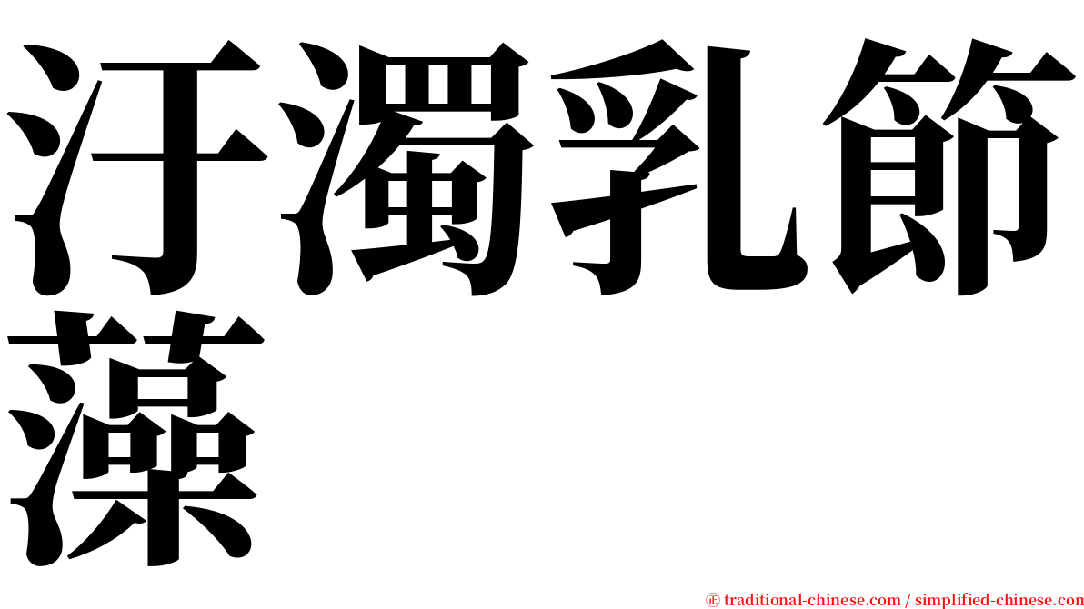 汙濁乳節藻 serif font