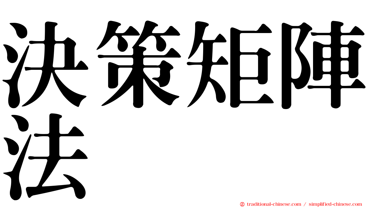 決策矩陣法
