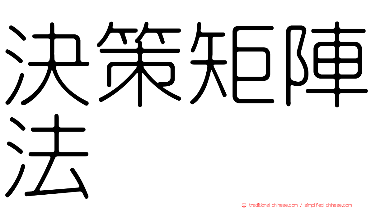 決策矩陣法
