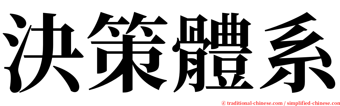 決策體系 serif font