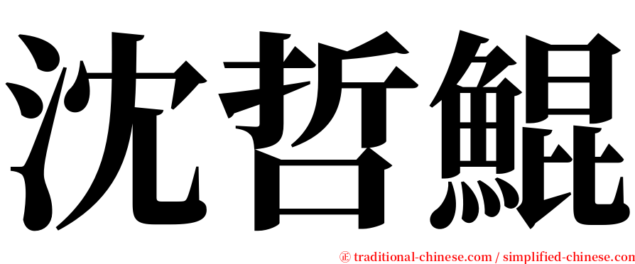 沈哲鯤 serif font