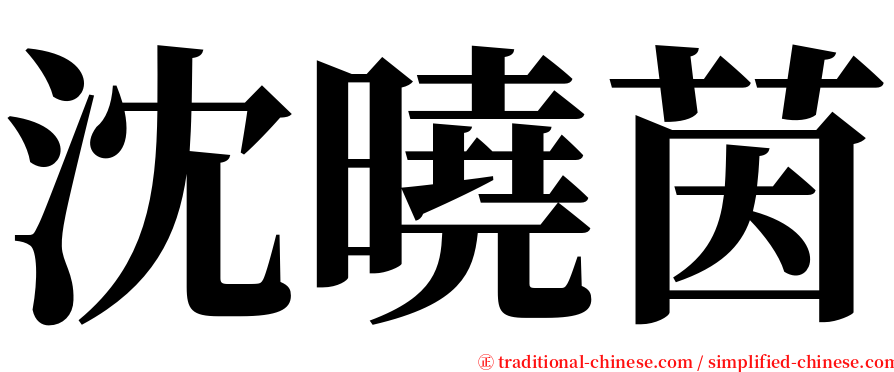 沈曉茵 serif font