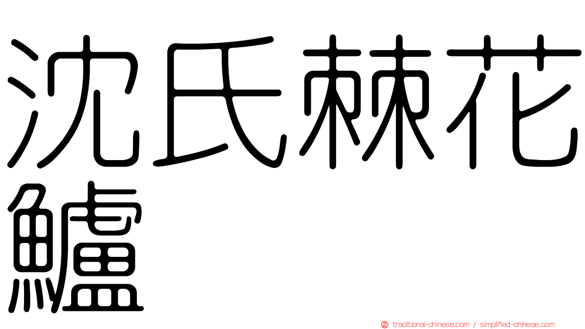 沈氏棘花鱸