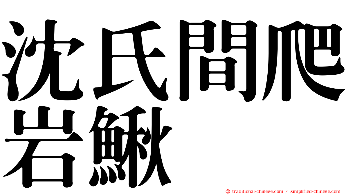 沈氏間爬岩鰍