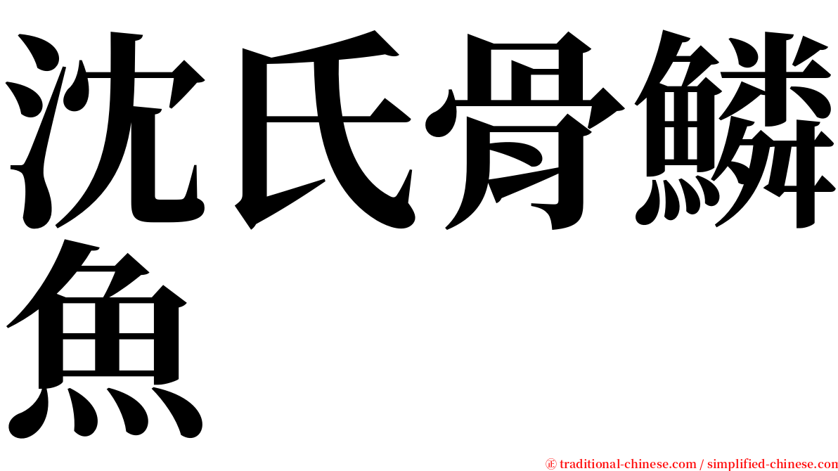 沈氏骨鱗魚 serif font