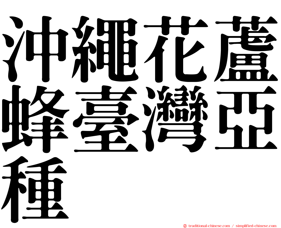 沖繩花蘆蜂臺灣亞種