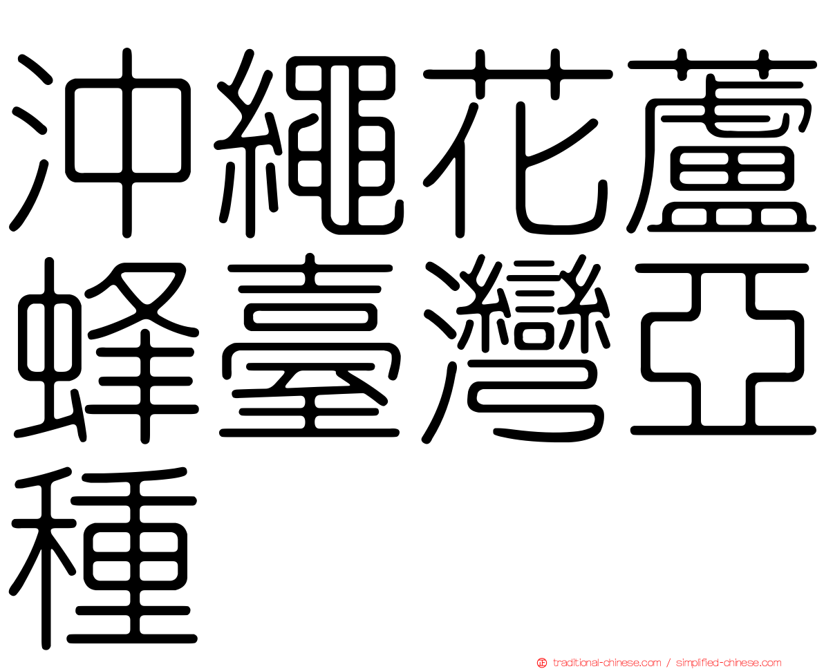 沖繩花蘆蜂臺灣亞種