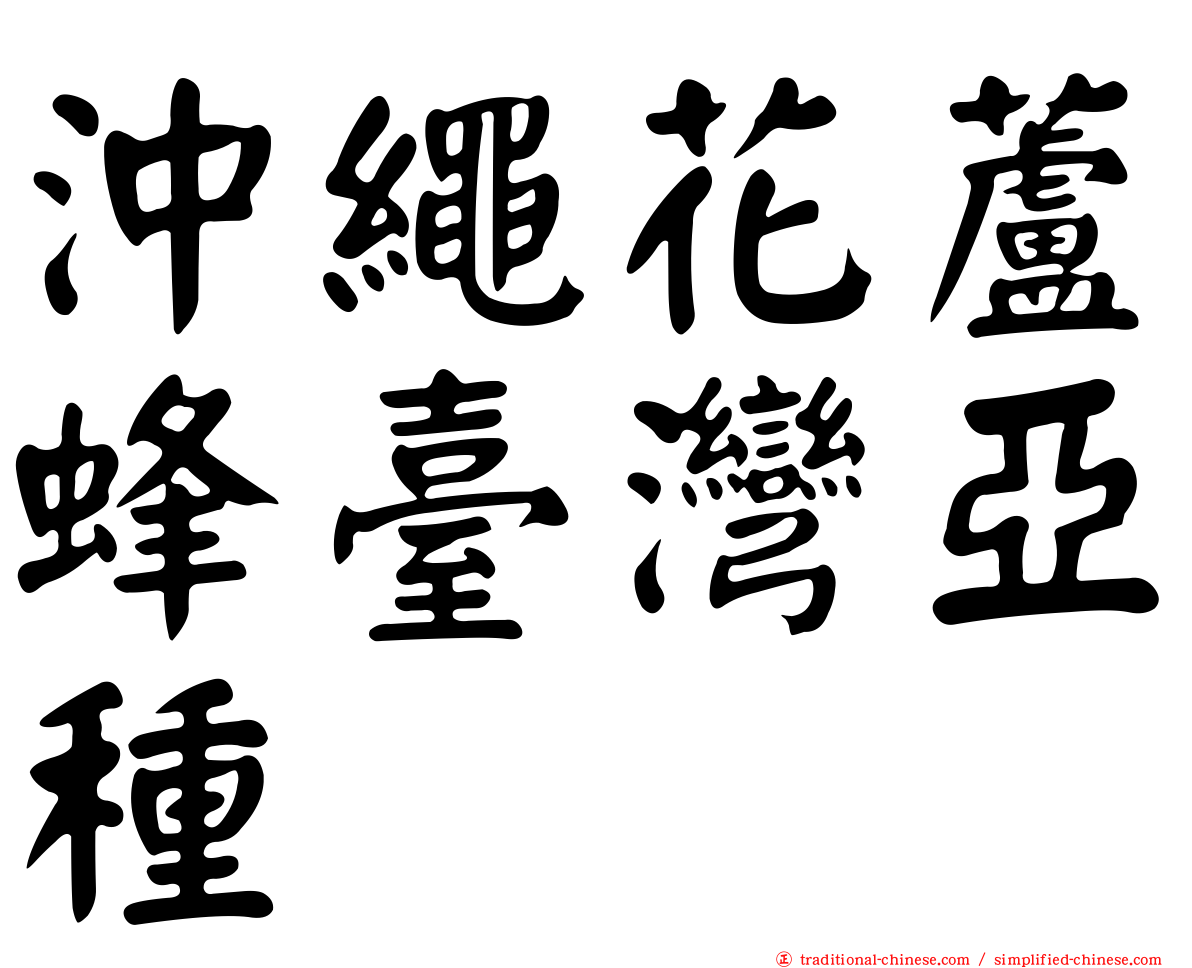 沖繩花蘆蜂臺灣亞種