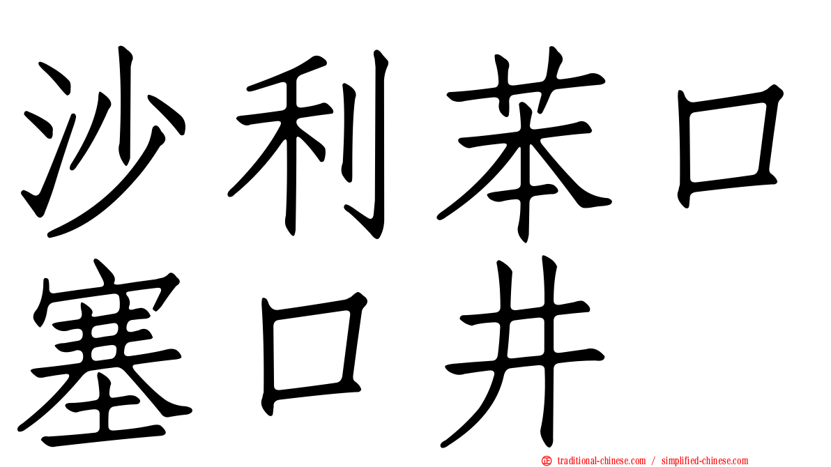 沙利苯口塞口井