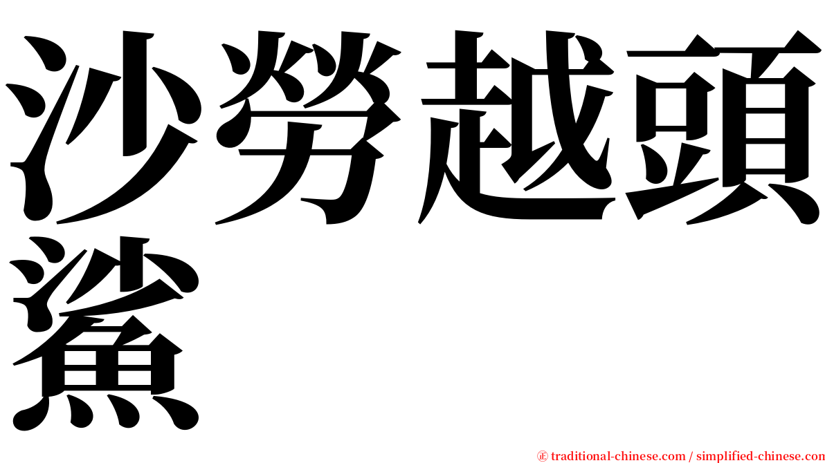 沙勞越頭鯊 serif font