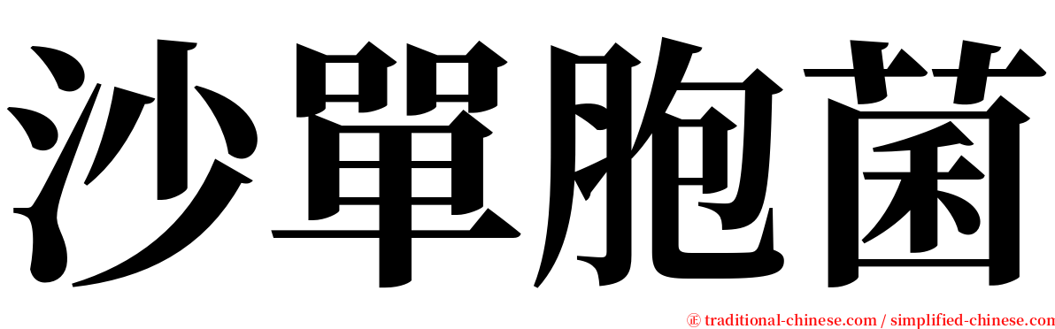沙單胞菌 serif font