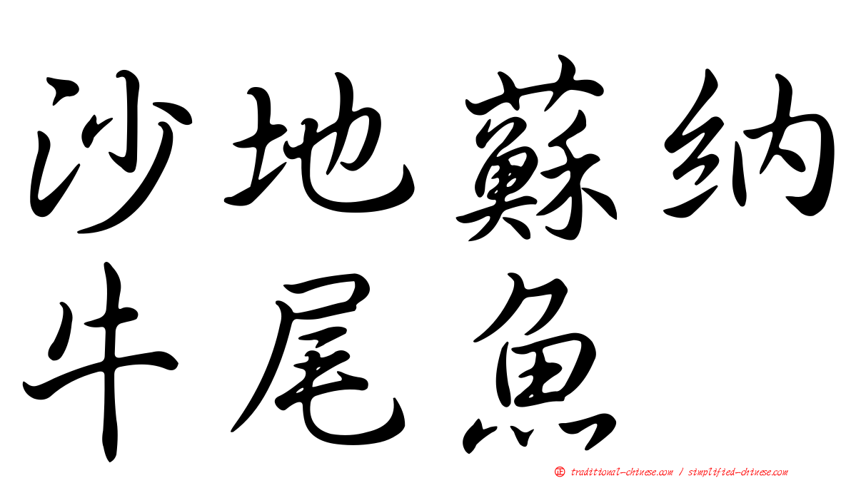 沙地蘇納牛尾魚