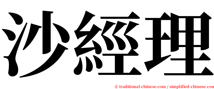 沙經理 serif font