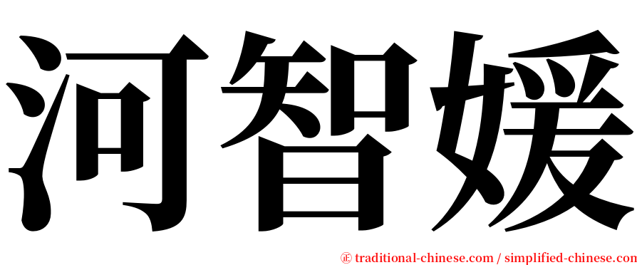 河智媛 serif font