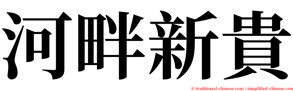 河畔新貴 serif font