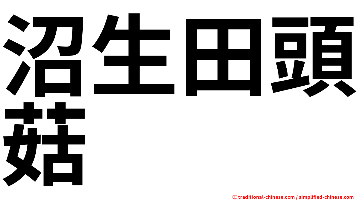 沼生田頭菇