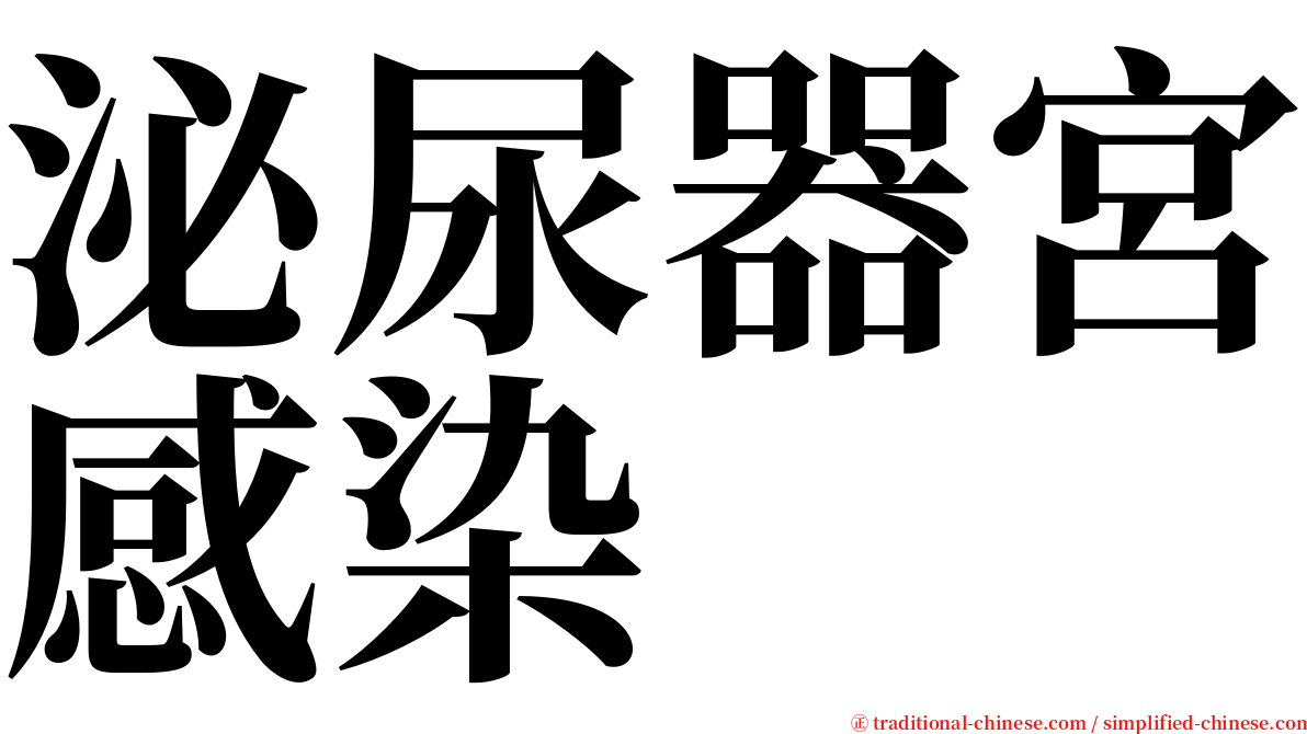 泌尿器宮感染 serif font