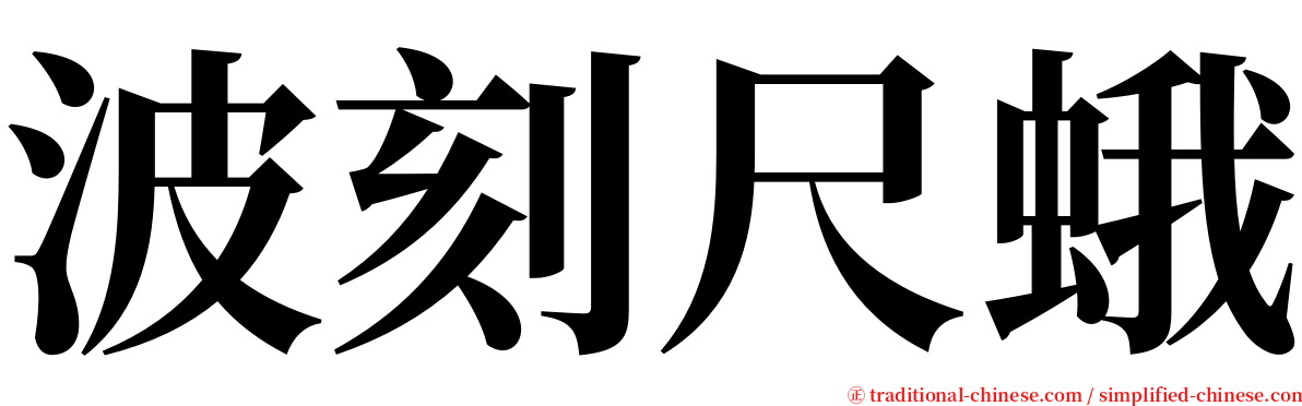 波刻尺蛾 serif font