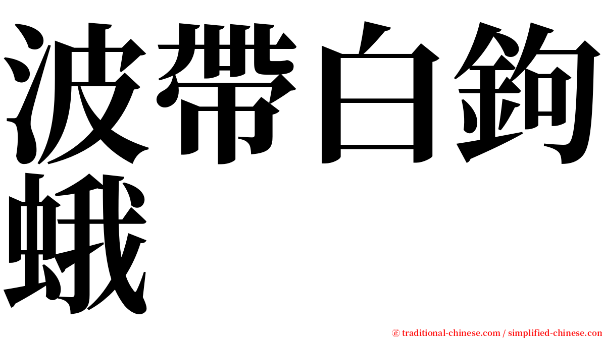 波帶白鉤蛾 serif font