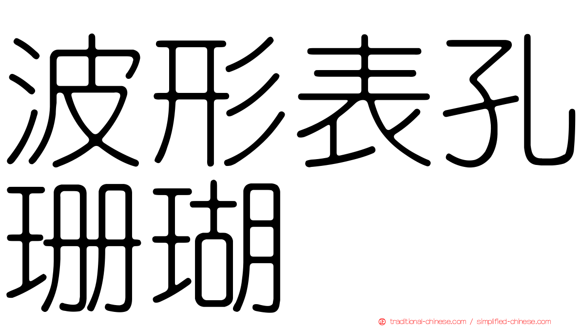 波形表孔珊瑚