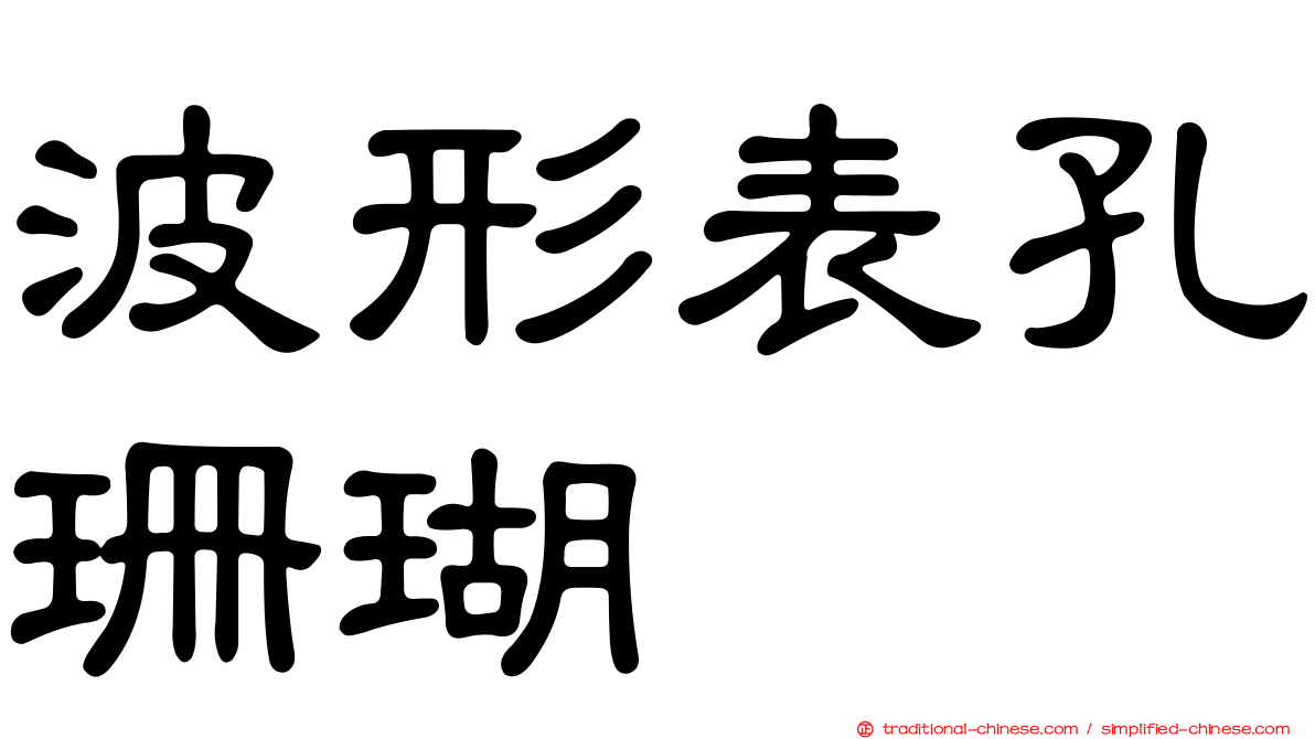 波形表孔珊瑚