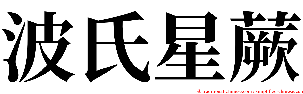 波氏星蕨 serif font