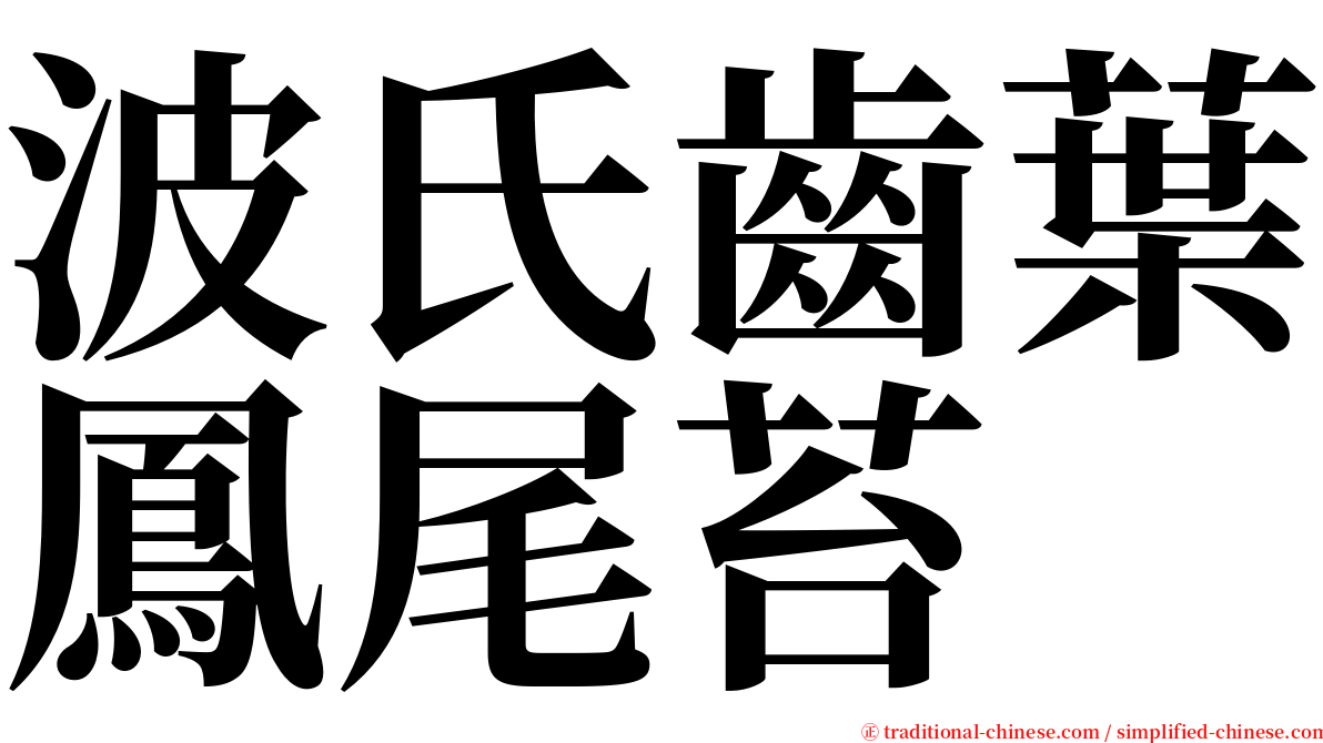 波氏齒葉鳳尾苔 serif font