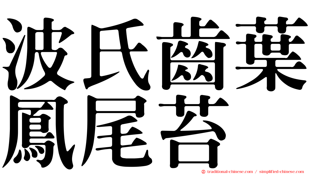 波氏齒葉鳳尾苔