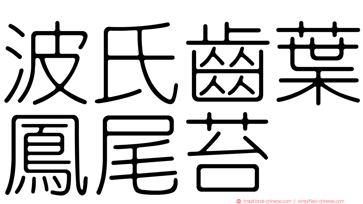 波氏齒葉鳳尾苔