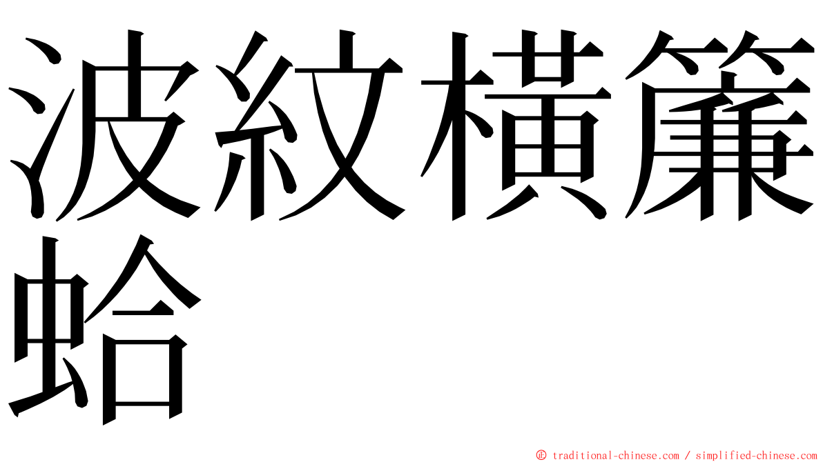 波紋橫簾蛤 ming font