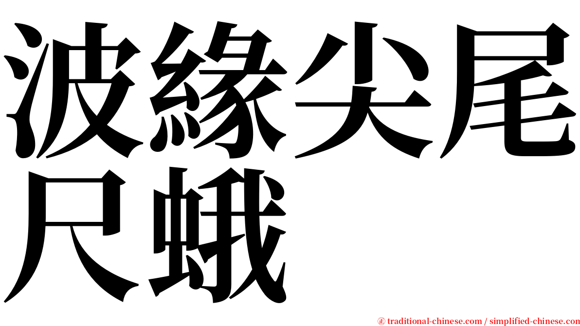 波緣尖尾尺蛾 serif font