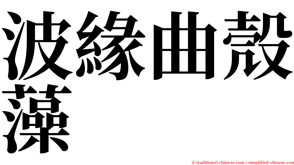 波緣曲殼藻 serif font