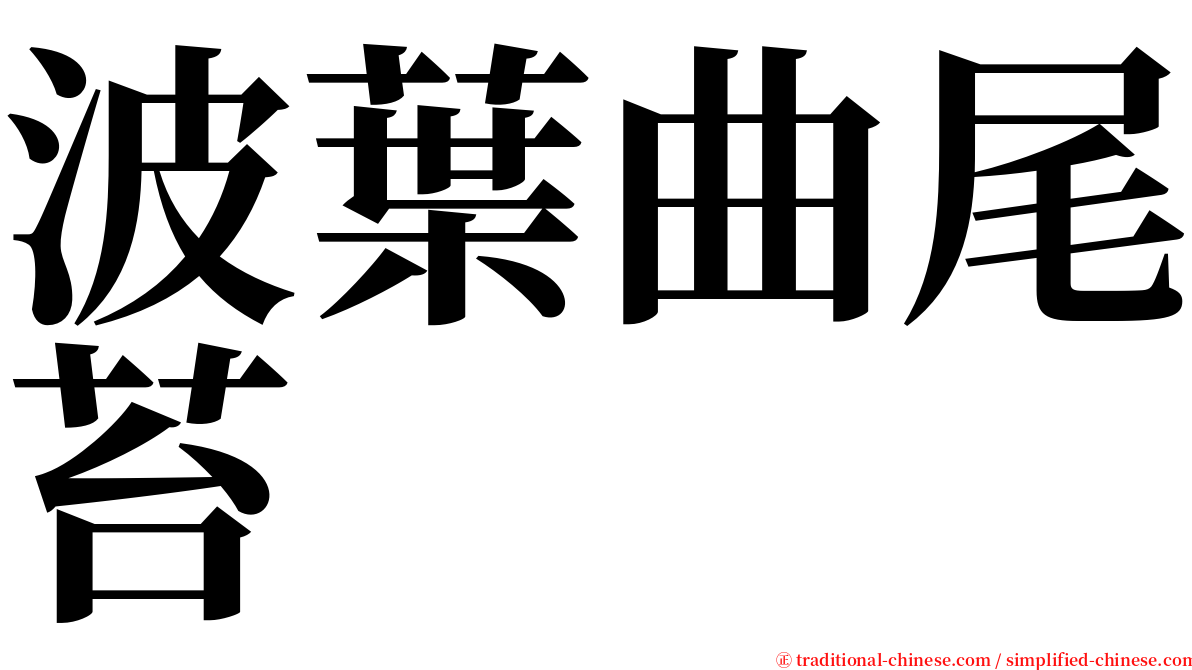 波葉曲尾苔 serif font