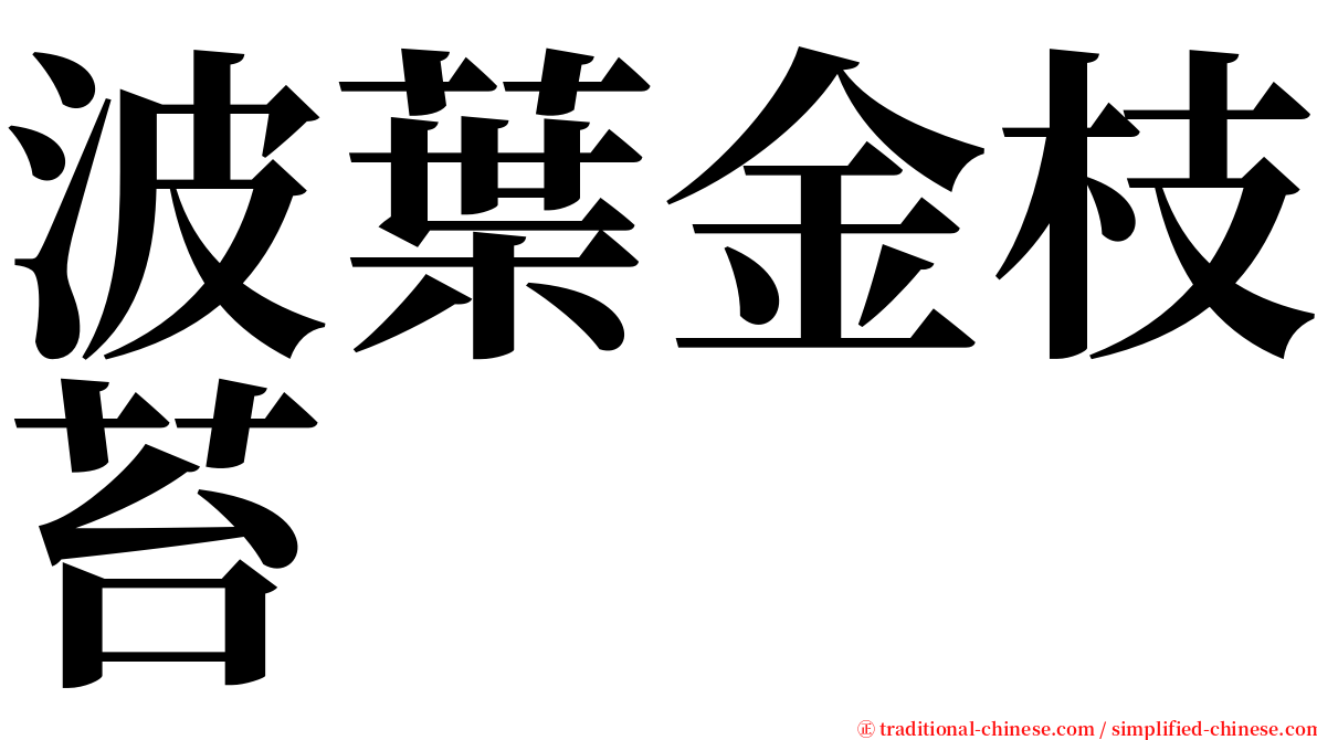 波葉金枝苔 serif font