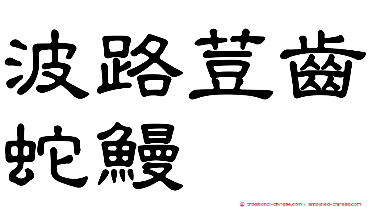 波路荳齒蛇鰻