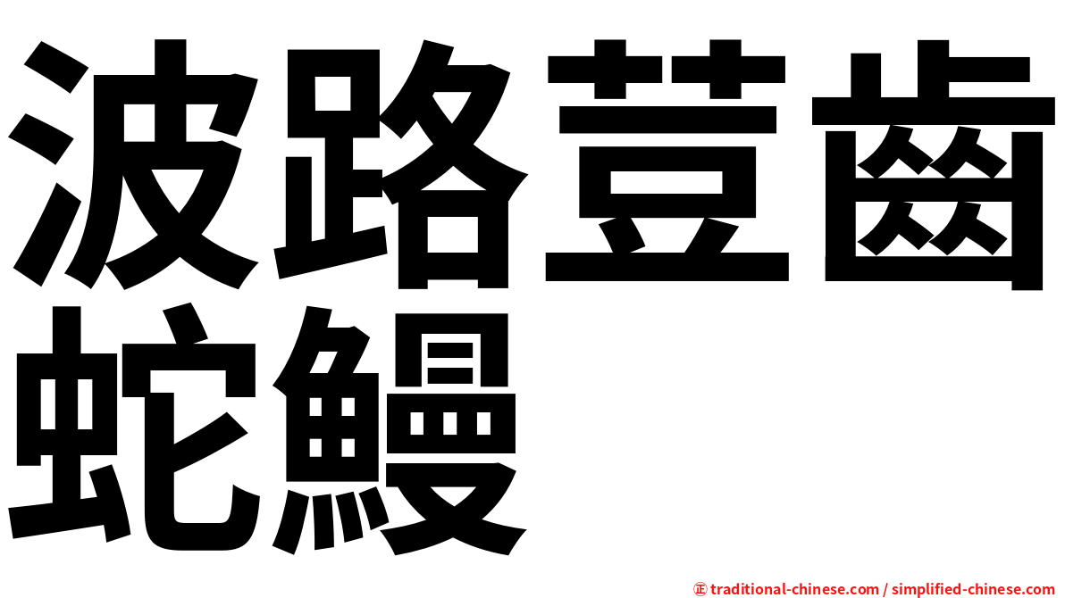 波路荳齒蛇鰻