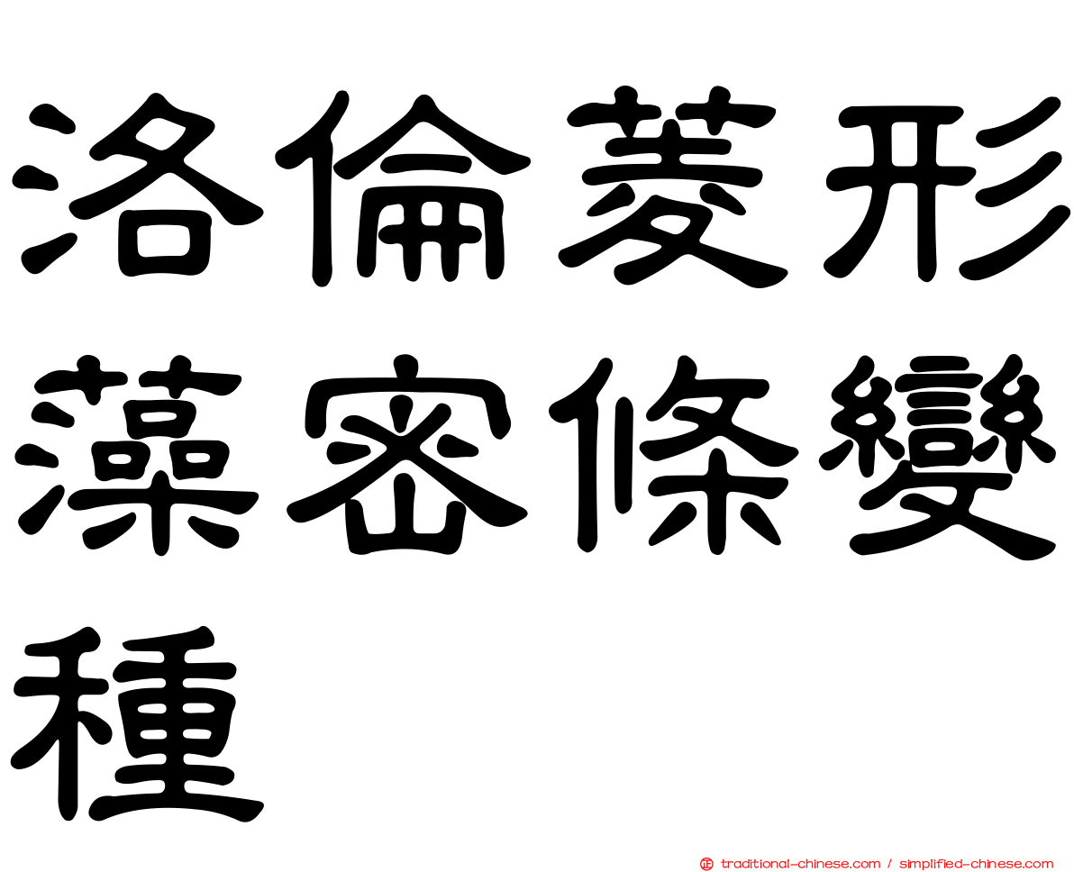 洛倫菱形藻密條變種