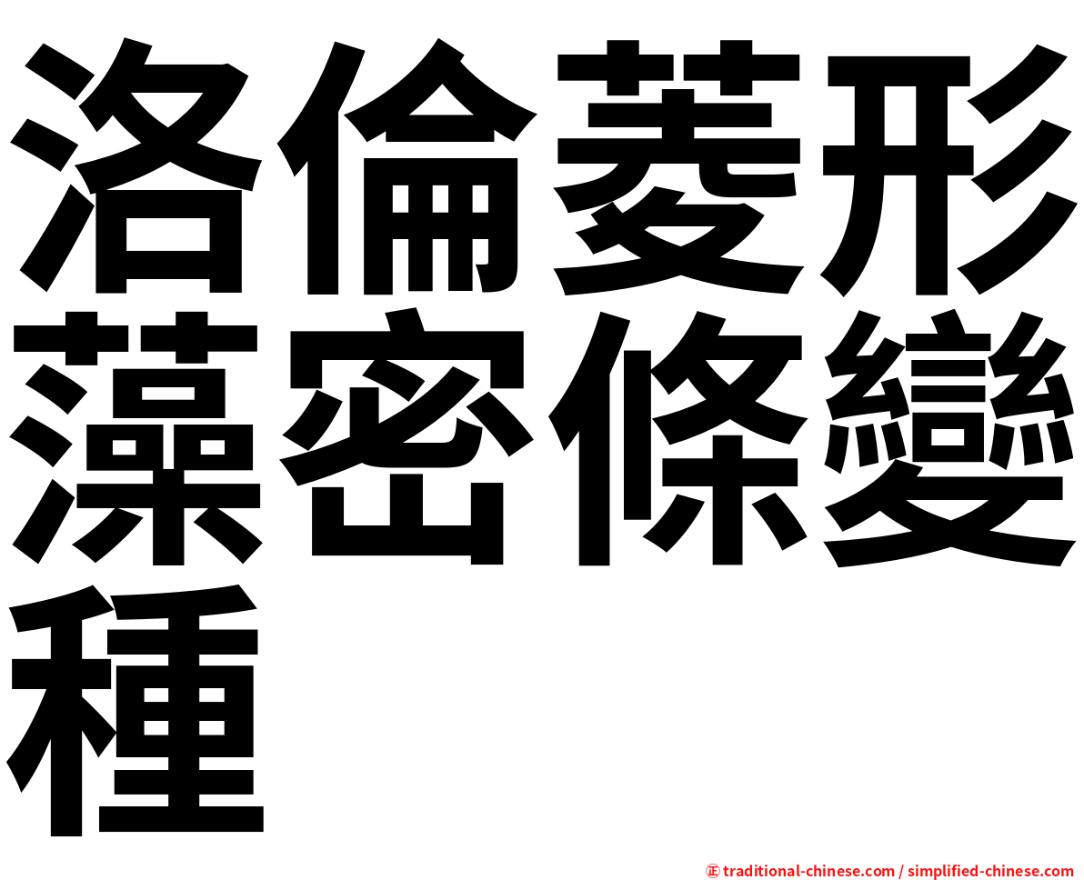 洛倫菱形藻密條變種