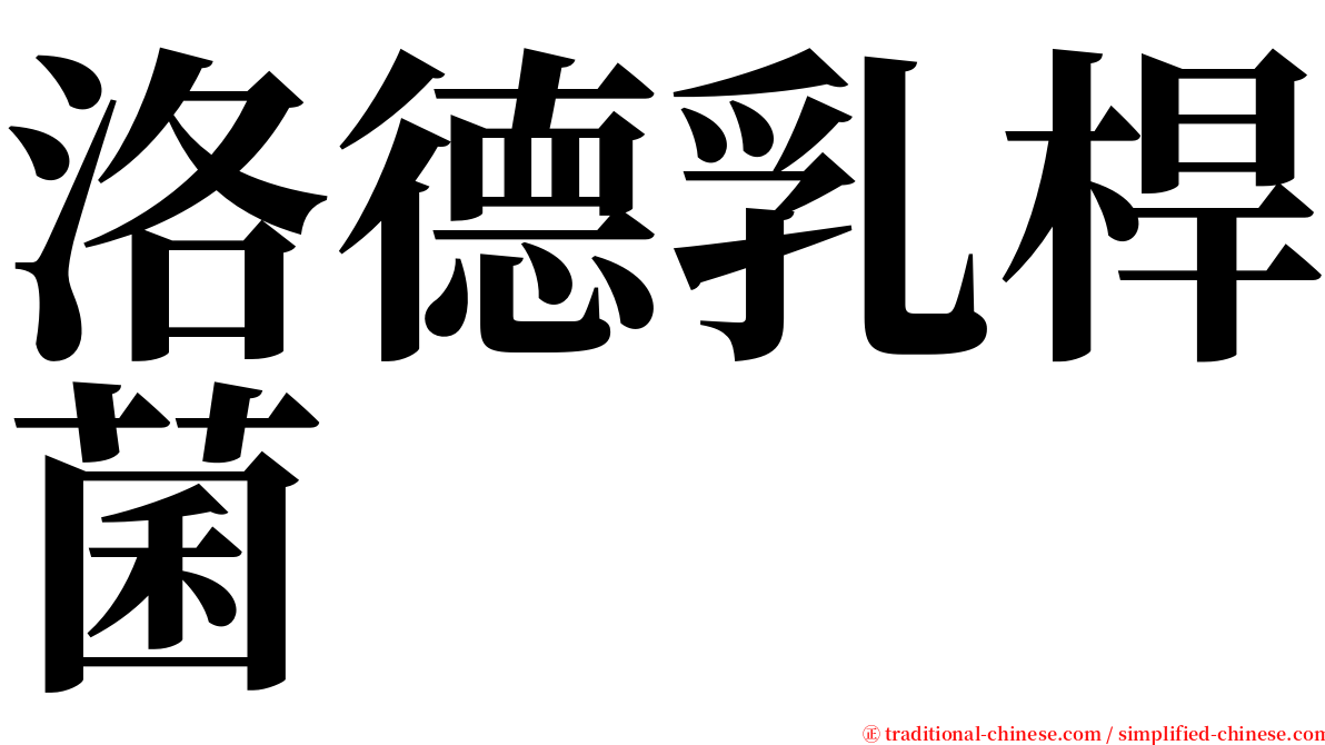 洛德乳桿菌 serif font
