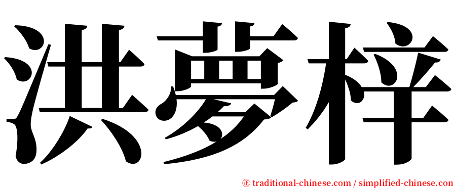 洪夢梓 serif font