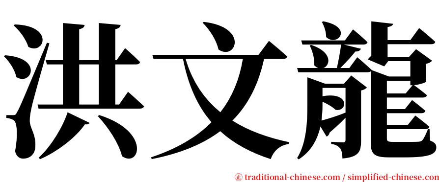 洪文龍 serif font