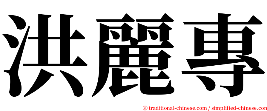 洪麗專 serif font