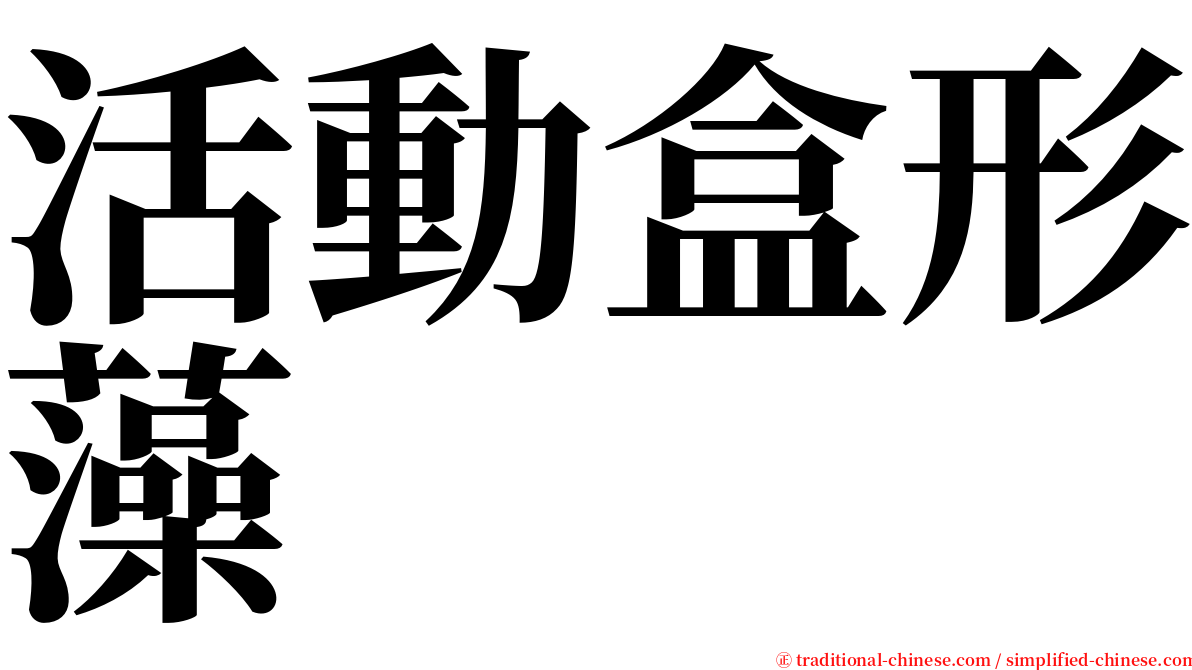 活動盒形藻 serif font